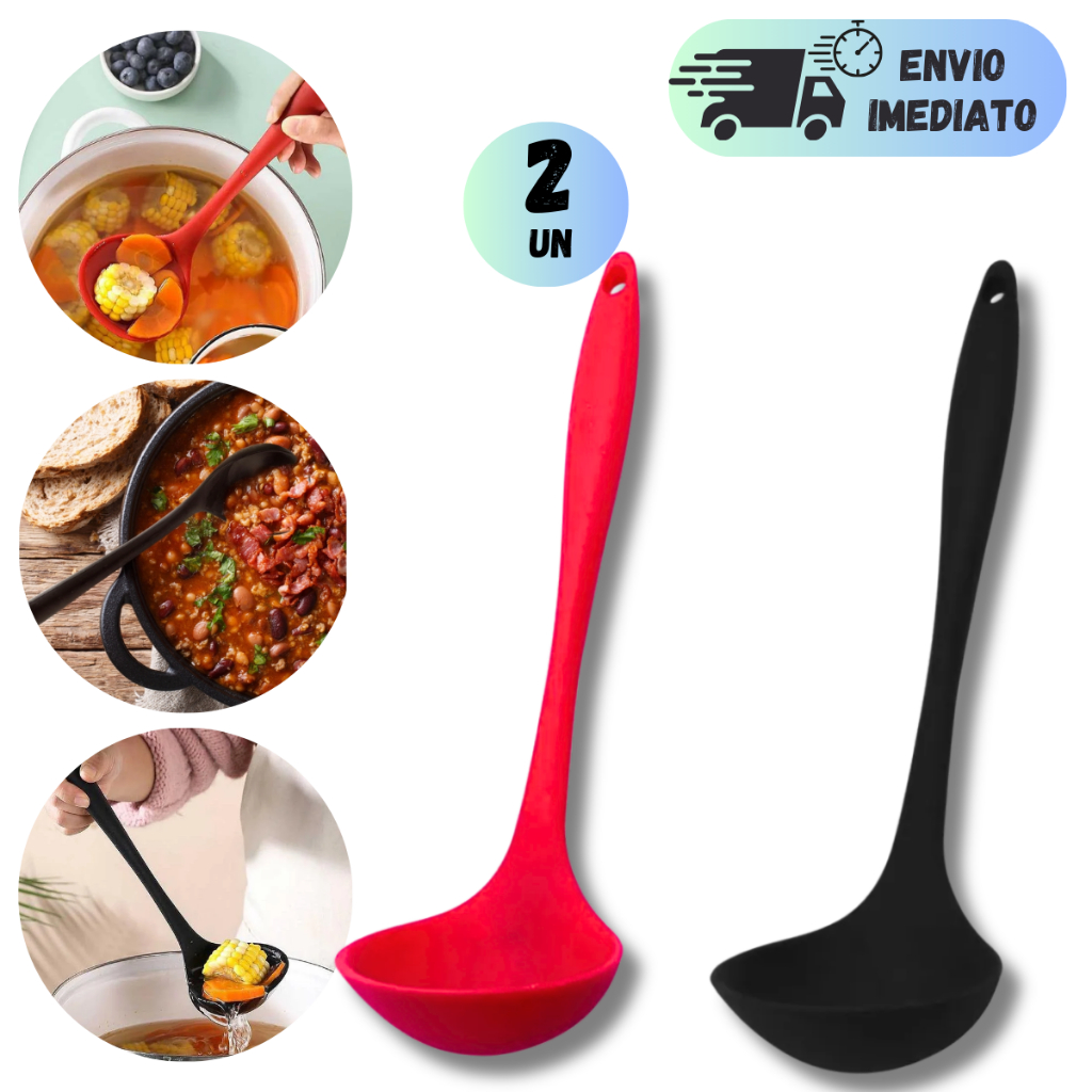 1 OU 2 CONCHAS DE SILICONE 21CM PEQUENA MINI PARA MOLHO CALDOS FEIJÃO ...