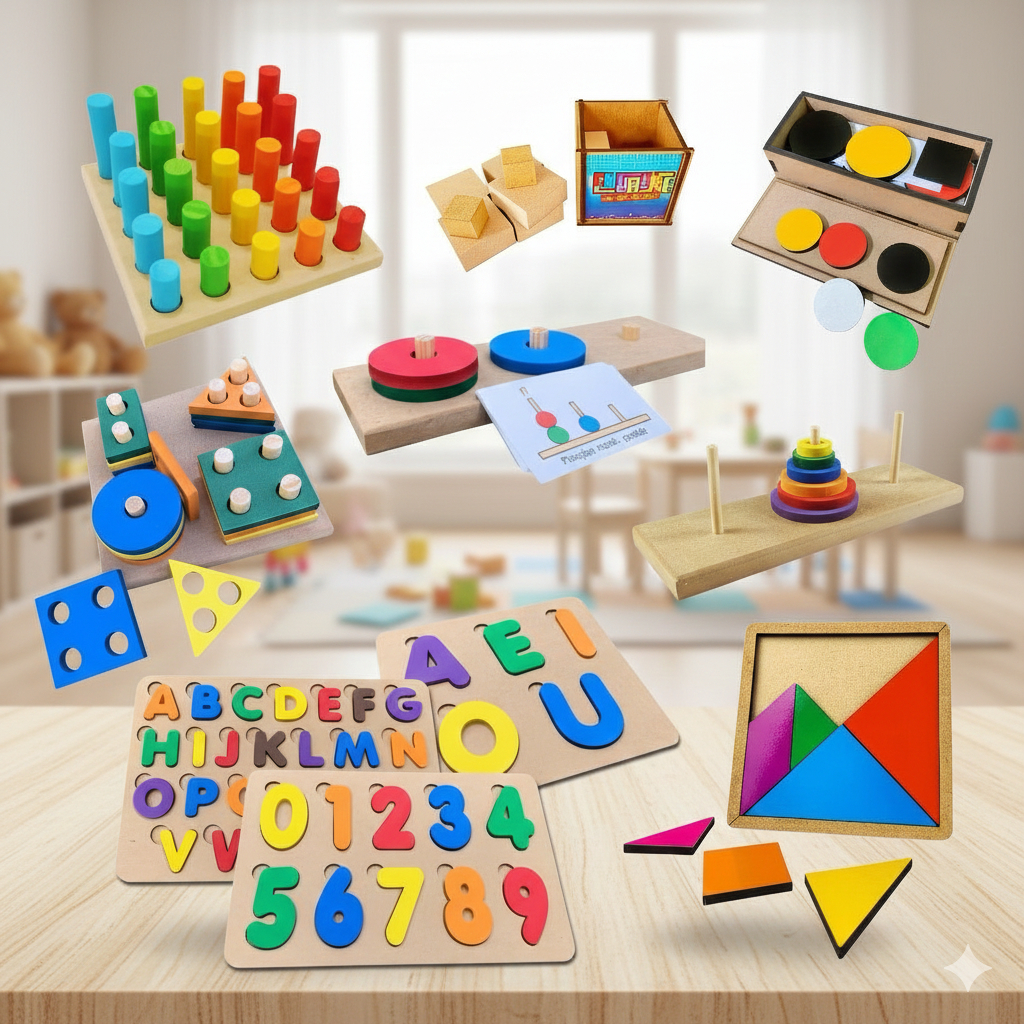 Mega Kit 10 Brinquedos Educativos Montessori Autismo TDAH Escolar ...