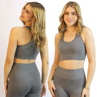 Kit 2 Top Feminino Sustentação Nadador Academia Fitness Suplex Liso S/Bojo Preço de Fabrica