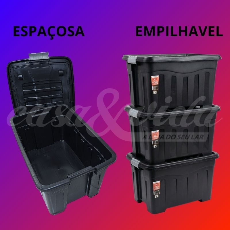 sra.  CAIXA ORGANIZADORA 53L COM RODINHAS E TRAVA - MB | Shopee Brasil