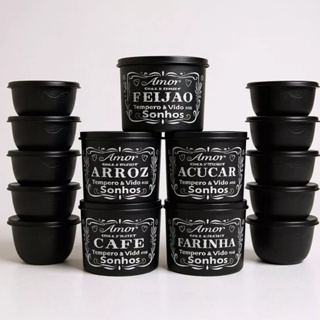Kit 15 Potes Herméticos para Alimentos  Vários Tamanhos  Organização de Cozinha Nova Cozinha