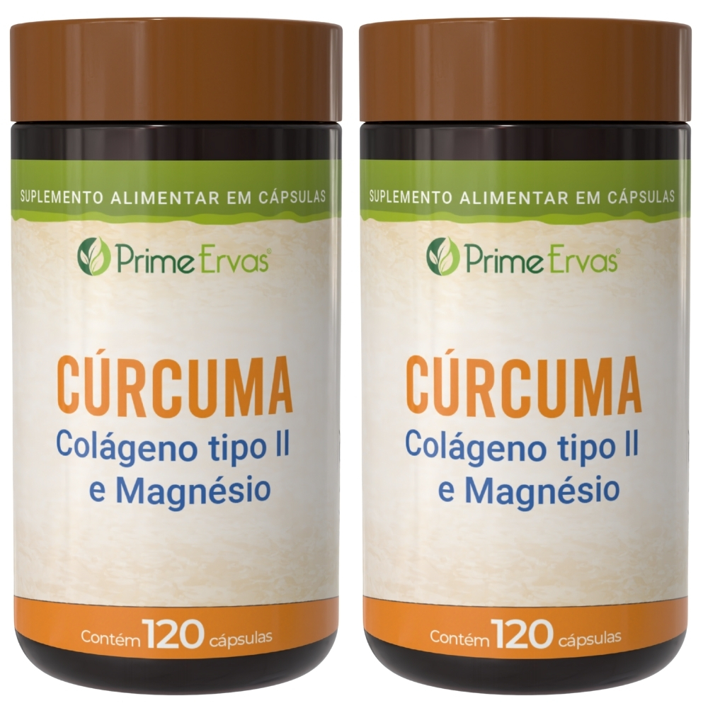 Kit 2 Cúrcuma com Colágeno Tipo II e Magnésio Prime Ervas Suplemento ...