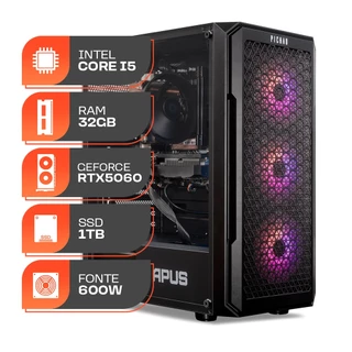 PC Gamer Titan Pro, Intel Core I5-13400F, GeForce RTX 5060 8GB, 32GB DDR4, SSD 1TB, Fonte 600W 80 Plus em Oferta na Shopee