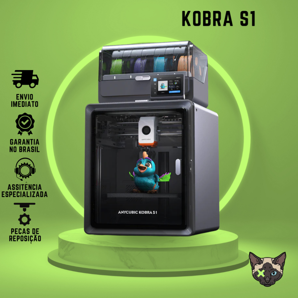 Anycubic Impressora 3d Kobra S1 + Combo + CURSO GRATUITO
