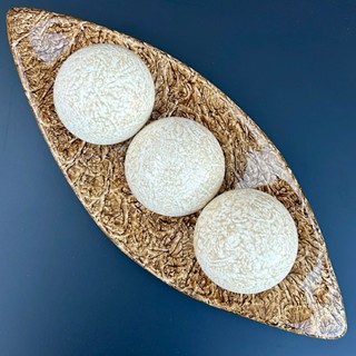 Imagem do produto Centro de Mesa Decoração Premium Kit 3 Esferas Prato Decorativo em Cerâmica Enfeites Sala Mesa Casa 5