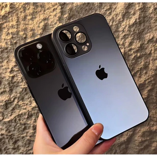 Capa Case Glass de Vidro Para IPhone 11 Ao 16 Pro Max Com Proteção Nas Lentes de Alta Qualidade