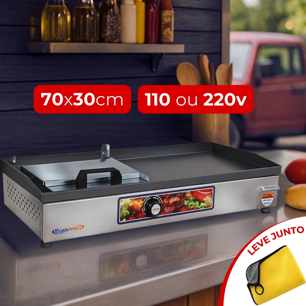 Chapa De Hambúrguer Elétrica 110v 220v Profissional Hamburgueria Pratic ...