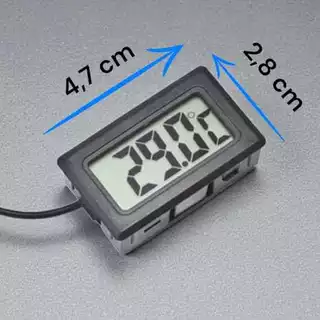 Mini Termômetro Digital LCD Aquário Freezer Geladeira Chocadeira Piscina Terrários Sonda 1m
