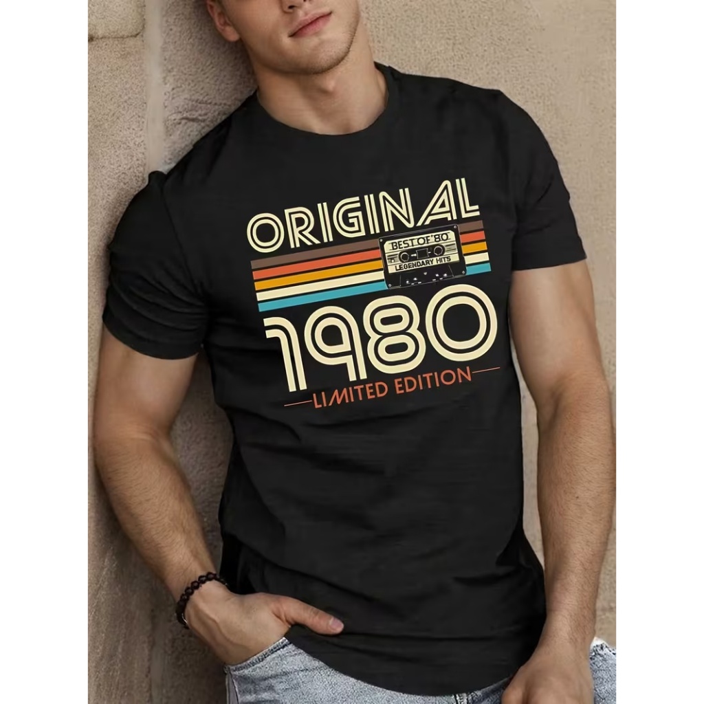 シャツ 80s traditional vintage shirts Camiseta retrô ORIGINAL 1980 LIMITED EDITION T-shirt vintage