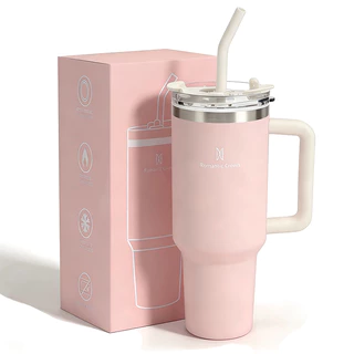 ROMANTIC CROWN Copo Térmico Inox Portátil1.2l/1200ml com Tampa e Canudo Garrafa Térmica Inoxidável À prova de vazamentos