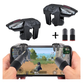 Kit Gatilho Celular + Luva Dedo Gamepad L1/L2 R1/R2 Gatilho PUBG, Call ...