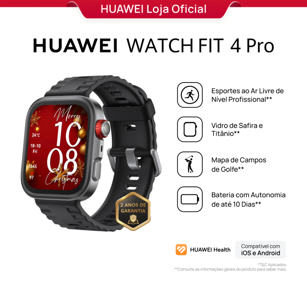 HUAWEI WATCH FIT 4 Pro | Smartwatch Relogio | Esportes ao Ar Livre de Nível Profissional