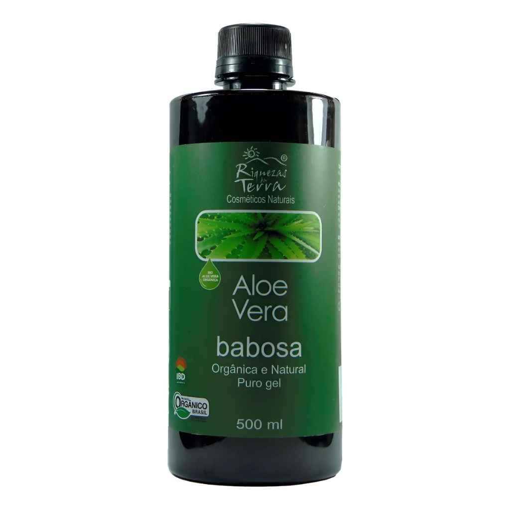 Gel de Aloe Vera Puro Babosa Orgnica 500ml Riquezas Da Terra | Shopee  Brasil
