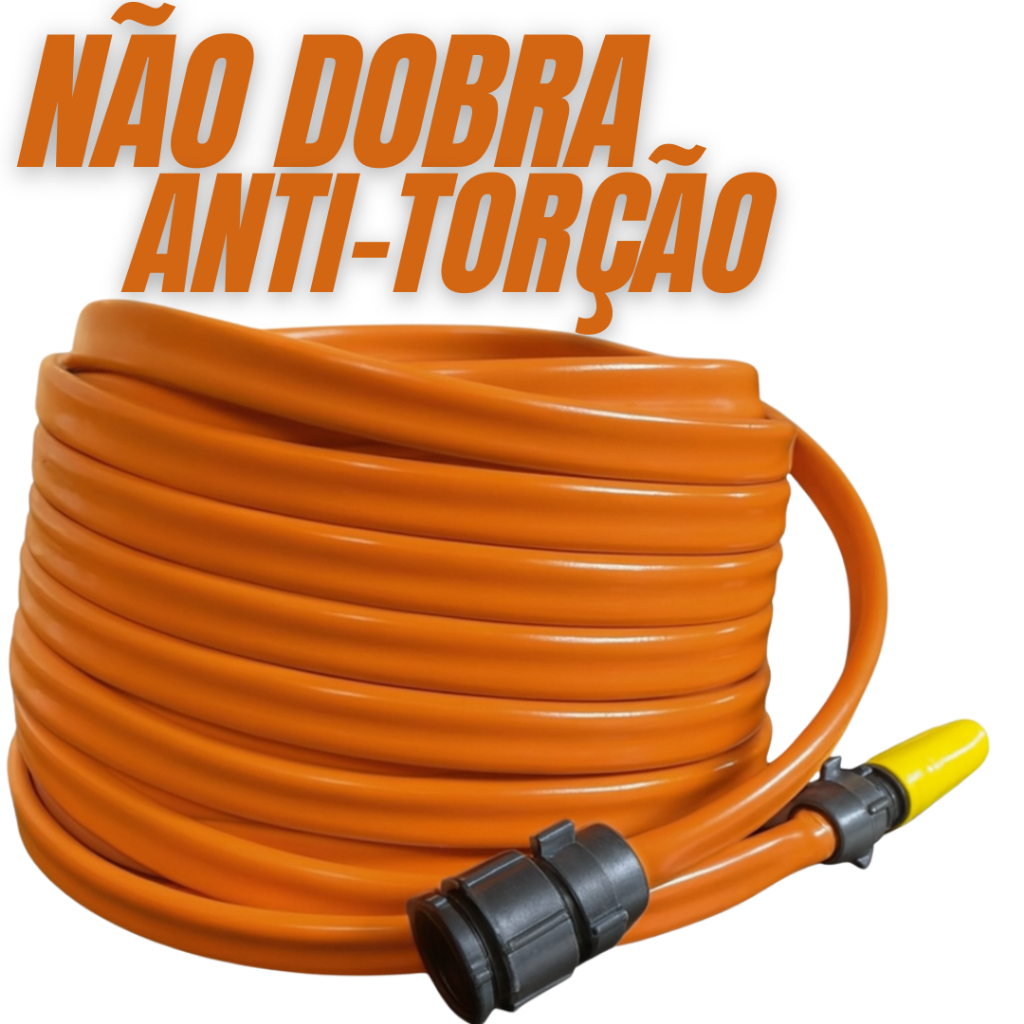 Mangueira de Jardim Anti-Torção e Anti Dobras 50 Metros Preta