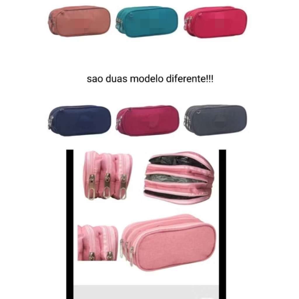 Estojo Triplo Gitroy Nylon Com Tres Ziperes e Super Espaços Menino