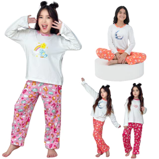 Kit Sortido 4 Peças Pijama Infantil Menina Manga Comprida Longa 4/6/8/10 Anos Pijama Infantil Menina em Oferta na Shopee