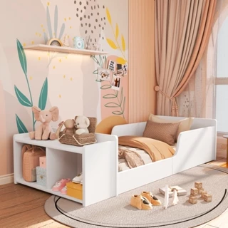 Cama Infantil Com Nicho Organizador Para Brinquedos e Sapateira Baixa Montessoriana Quarto Criança em Oferta na Shopee