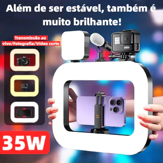 Ring Light Profissional 3000mAh – Ring Light Celular com Tripé Ring Light 35W LAY-R200