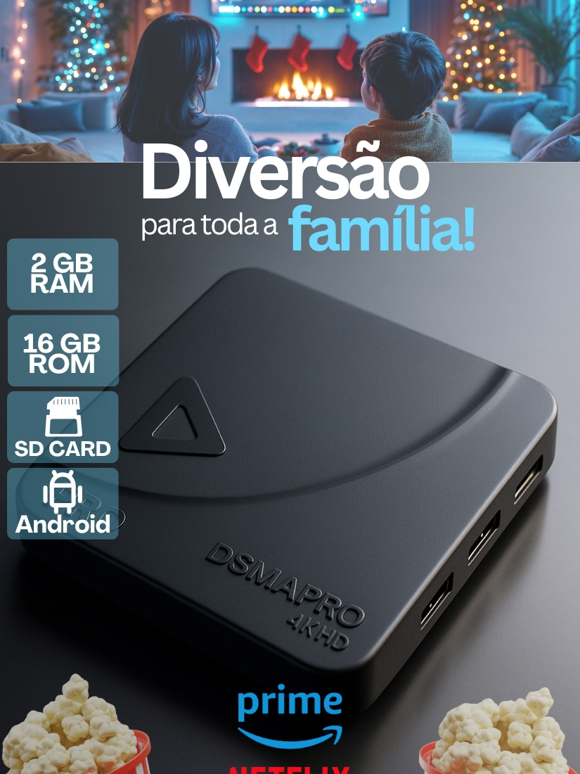 Smart Box Transforme sua TV em Smart c/ 2 GB RAM 16 GB Armazenamento 4K ...