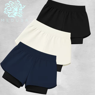 Kit 3 Shorts Feminina Compressao 2 Em 1 LISA, Ideal Para Treinos, Corridas, Academia, Fit