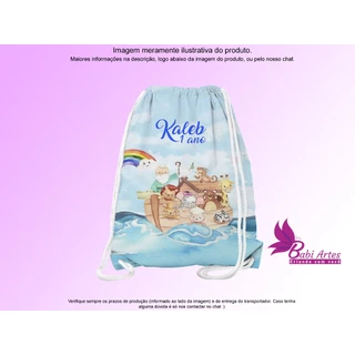 Mochilinhas Personalizadas Arca de Noé Festa Aniversário Infantil 19x28cm em Oferta na Shopee