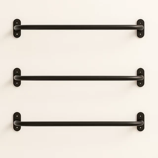 3 peças Arara Suporte de Roupas Cabideiro 70cm Reforçado - closet/Loja/Parede - PRETO