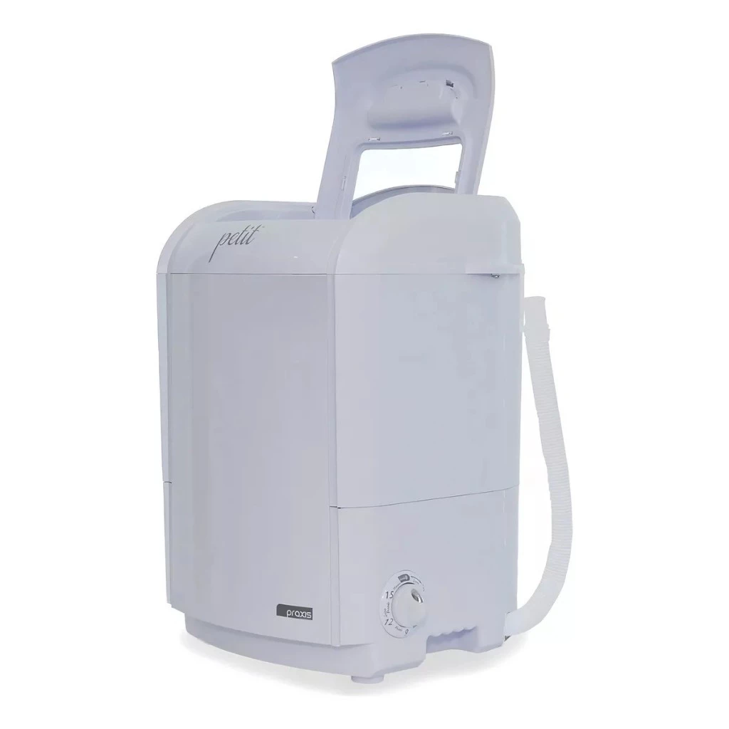 Mini lavadora Praxis Petit com tampa superior aberta