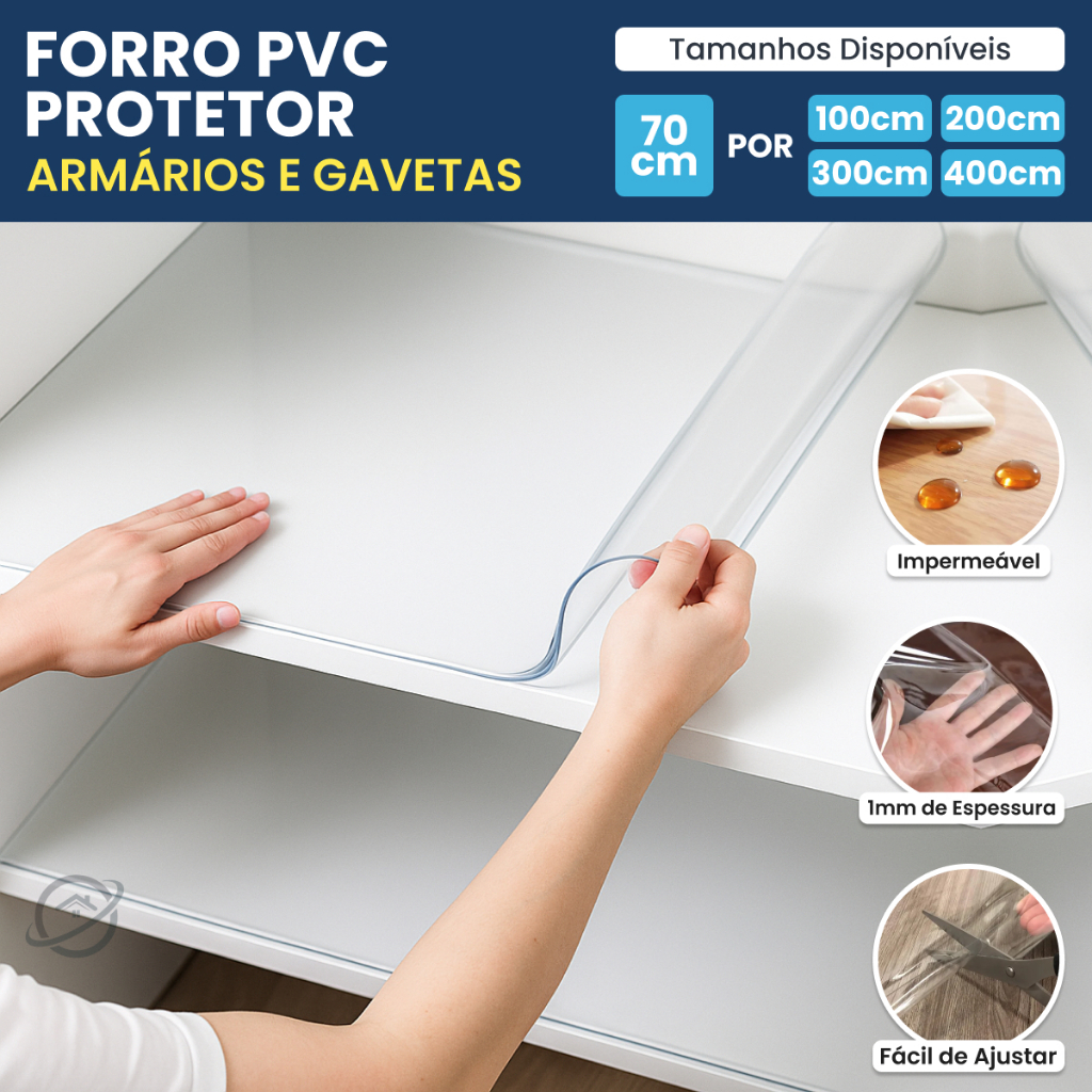 Forro Protetor PVC 1mm Armário Gaveta Geladeira Guarda Roupas Multiuso ...