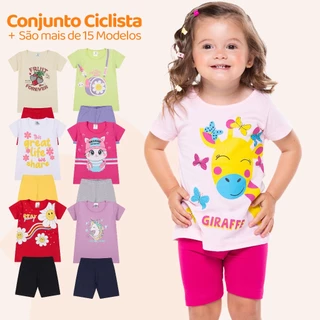 Kit Sortido 4 ou 10 Peças de Roupas Bebê Menina Conjunto Ciclista Roupas Bebê FemininoTamanho 1 ao 10 em Oferta na Shopee