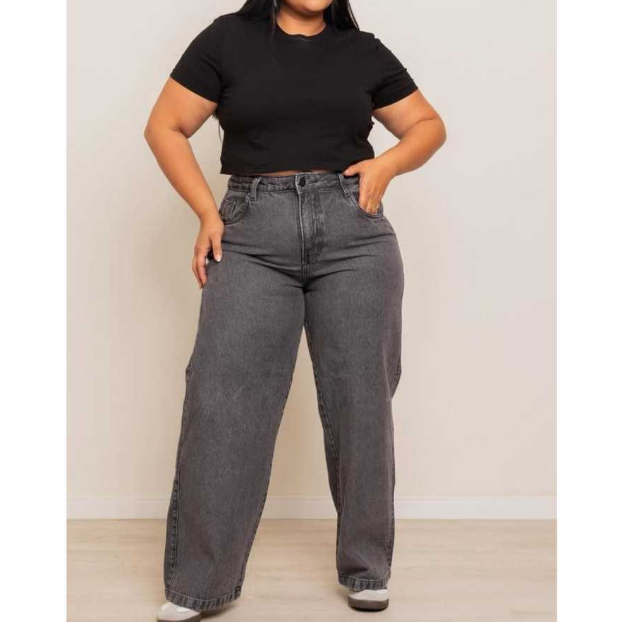 CALÇA WIDE LEG GRAFITE PLUS SIZE | Shopee Brasil