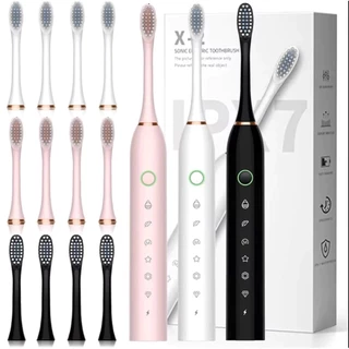 Escova De Dentes Elétrica IPX7 Com Cabeça Substituivel inteligente Ultrassônico À Prova D'água em Oferta na Shopee