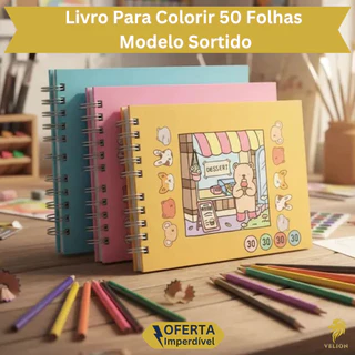 Livro de Colorir 50 Folhas papel A4 Caderno de Desenho Pintura Coloring Book infantil em Oferta na Shopee