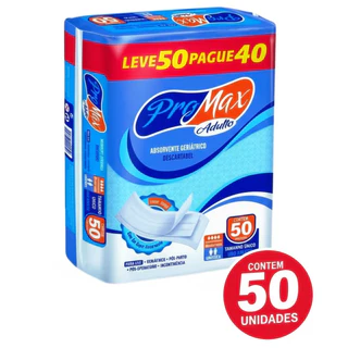 Absorvente Geriátrico Pro Max Adulto Unissex Alta Absorção Conforto e Proteção com 50 unidades em Oferta na Shopee