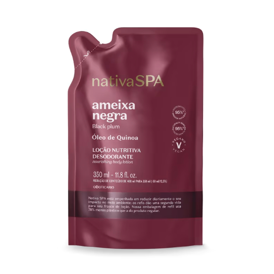 Refil Loção Desodorante Hidratante Corporal Nativa Spa Ameixa Negra 350ml em Oferta na Shopee