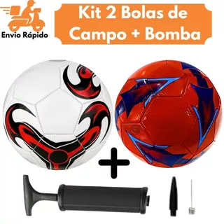 Kit 2 Bolas De Campo + Bomba De Ar Futebol Para Crianças