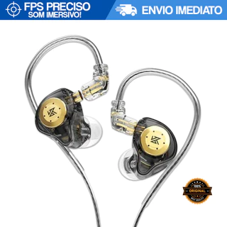 Fone de Ouvido KZ EDX PRO Gamer – Grave Explosivo, Alta Performance FPS e Som Imersivo