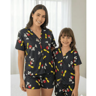 Pijama Infantil Aberto Americano / Pijama Tal Mãe Tal Filha em Oferta na Shopee