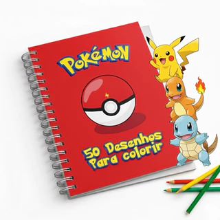 Aventura Pokémon Caderno de Colorir kit com 50 Desenhos Épicos para Artistas de Todas as Idades! 😍😍😍 em Oferta na Shopee