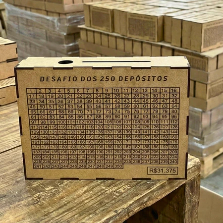 Caixa Cofre Mdf Desafio Financeiro 5 Mil 10 Mil Ou 250 Depósitos