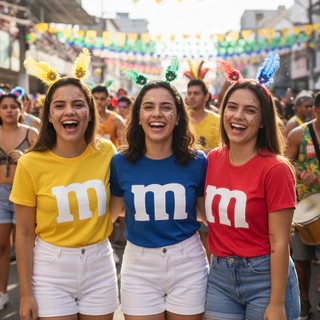 Camiseta Feminina Masculina Fantasia para Carnaval Festa Mms M Confete PROMOÇÃO