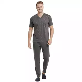 Pijama Adulto Inverno Masculino Longo Blusa Meia Manga Botão em Oferta na Shopee