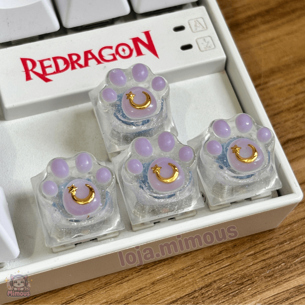 Keycap Lunar Patinha fofa com Lua - Estrela - Tecla para teclado ...