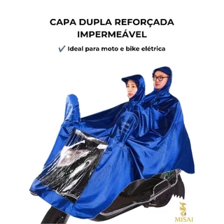 Capa de Chuva Dupla Impermeável para Scooter e Bike Elétrica com Opção de Uso Individual