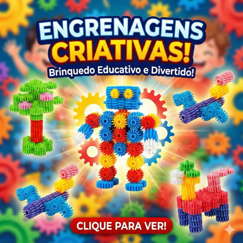 Kit Blocos de Montar 160 Peças - Engrenagens Mágicas Educativas e ...