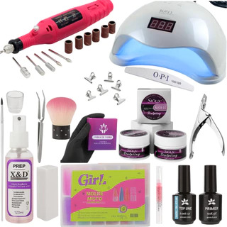 Kit Completo Alongamento Unha Gel Fibra e Mold F1 Lixadeira Caneta 20000RPM Manicure Iniciante em Oferta na Shopee