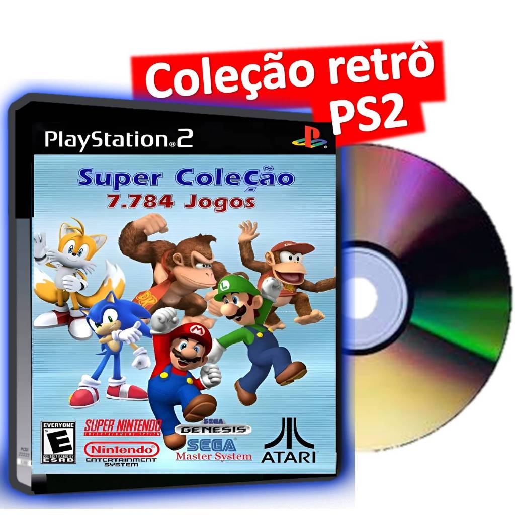 PS2　詰め合わせ（PRG） COLEÇÃO 7784 GAMES PS2 – MEGA PACK COMPLETO | DVD | PENDRIVE +
