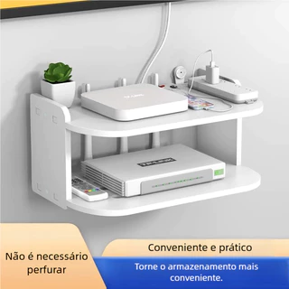Prateleira MDF Fixada na Parede – Suporte Invisível para Roteador, Modem e Aparelhos de TV! em Oferta na Shopee