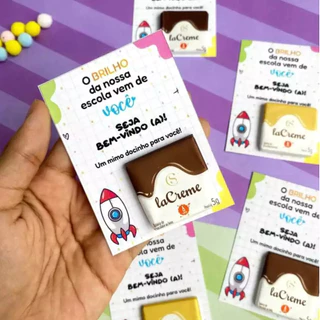 32 Card Multiuso para tablete chocolate Cacau Show, Bis  Lembrancinhas Volta Às Aulas  - Não Acompanha o Doce em Oferta na Shopee