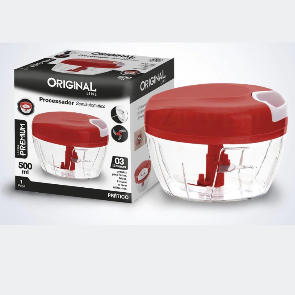Processador de alimentos, triturador 3 laminas 500ml alho, l