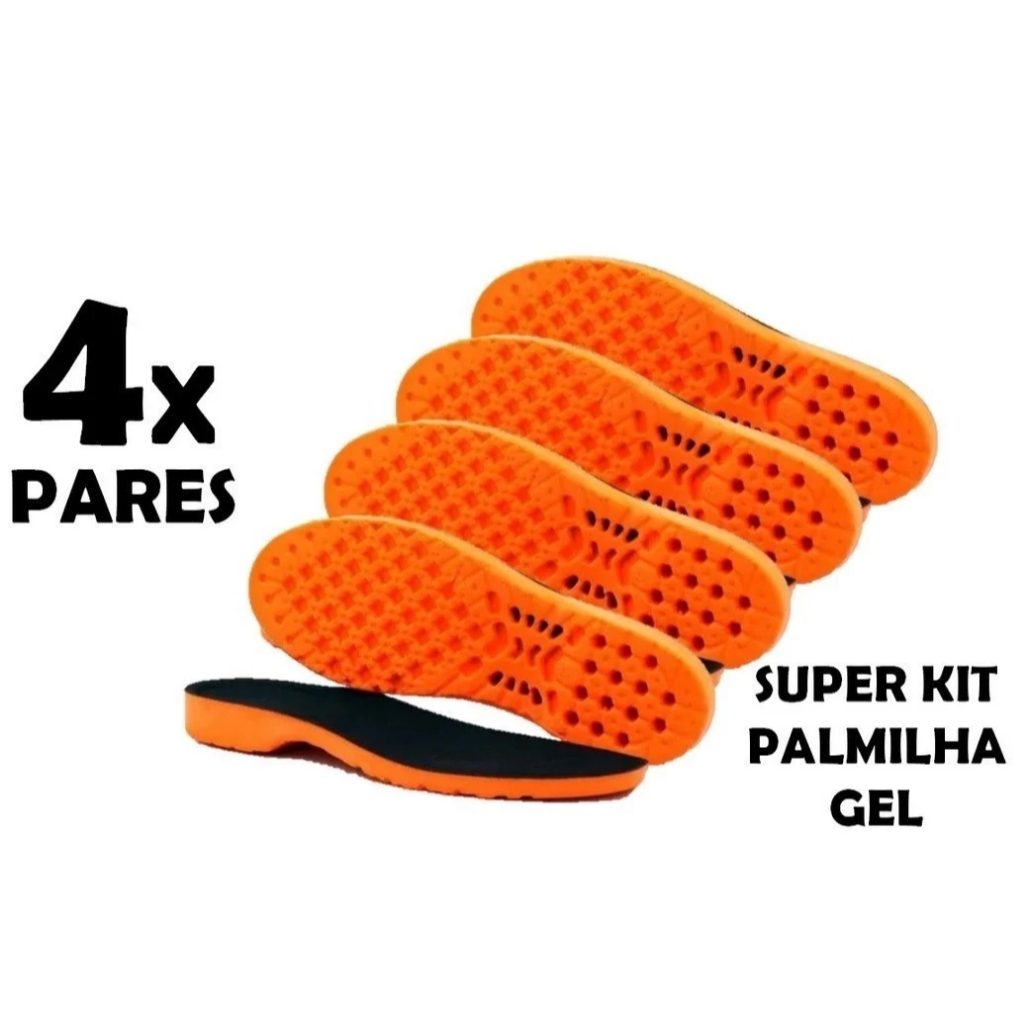 Kit Palmilha de Gel P.u Confortável Macia Ideal Para Quem Trabalha em Pé Durante Muitas Horas